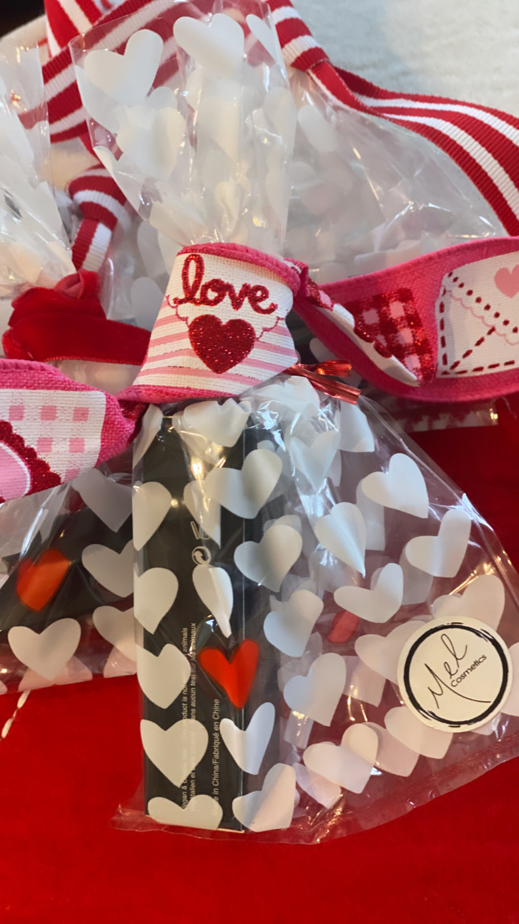 Vday grab bag ! Filled with love and a perfect pink lipstick!